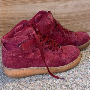 Nike Air Force 1 Maroon Suede High Top AF1 Size 9